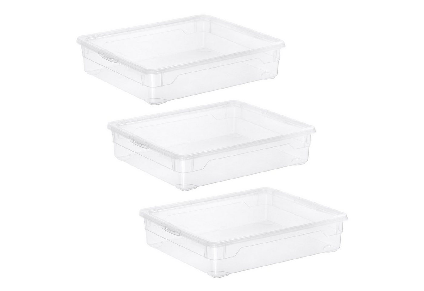 ROTHO Aufbewahrungsbox SET durchsichtige stapelbare Aufbewahrungsbox ROTHO (Aufbewahrungsset, 3er-Set) von ROTHO