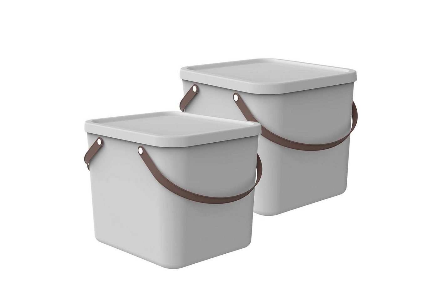 ROTHO Aufbewahrungsbox 2er-Set stapelbare Aufbewahrungskiste 40l mit Deckel (Aufbewahrungssystem, 2er-Set) von ROTHO