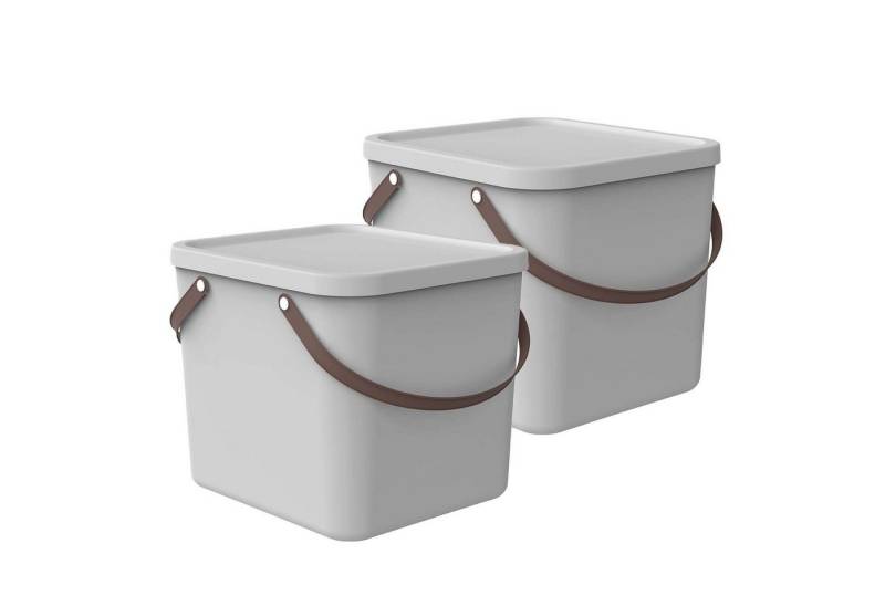 ROTHO Aufbewahrungsbox 2er-Set stapelbare Aufbewahrungskiste 40l mit Deckel (Aufbewahrungssystem, 2er-Set) von ROTHO