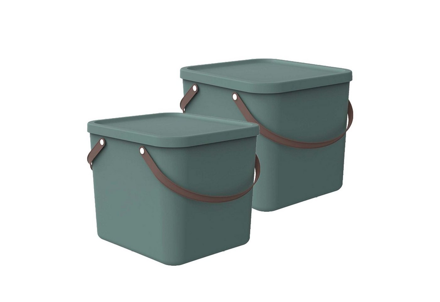 ROTHO Aufbewahrungsbox 2er-Set stapelbare Aufbewahrungskiste 40l mit Deckel (Aufbewahrungssystem, 2er-Set) von ROTHO