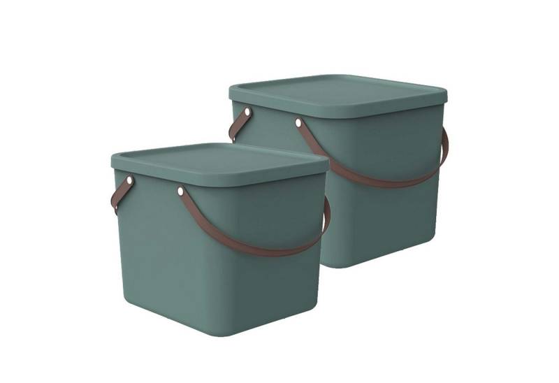 ROTHO Aufbewahrungsbox 2er-Set stapelbare Aufbewahrungskiste 40l mit Deckel (Aufbewahrungssystem, 2er-Set) von ROTHO