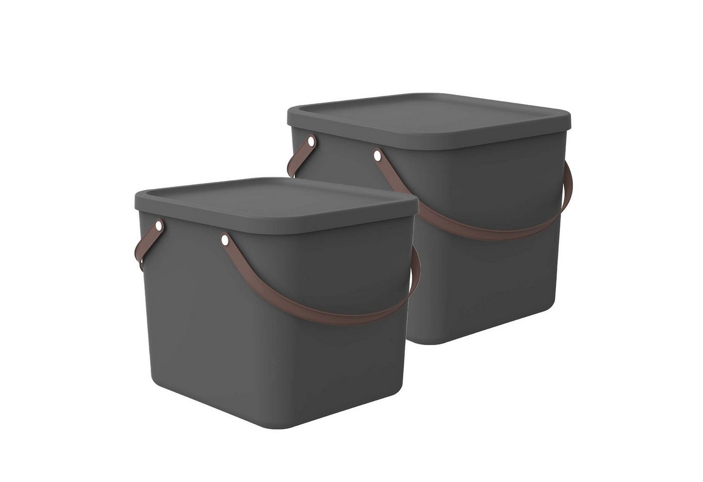 ROTHO Aufbewahrungsbox Albula 2er-Set Aufbewahrungsbox 40l mit Deckel, Kunststoff (PP recycelt) (Aufbewahrungssystem, 2er-Set) von ROTHO