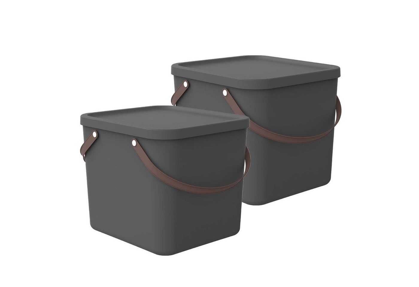 ROTHO Aufbewahrungsbox 2er-Set stapelbare Aufbewahrungskiste 40l mit Deckel (Aufbewahrungssystem, 2er-Set) von ROTHO
