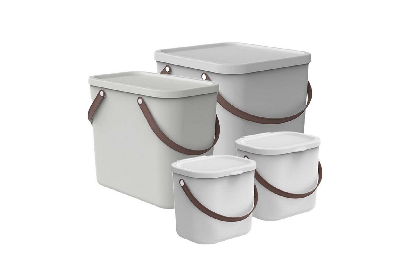 ROTHO Aufbewahrungsbox Albula 4er-Set Aufbewahrungsbox mit Deckel, Kunststoff (PP recycelt) (Aufbewahrungssystem, 4tlg) von ROTHO
