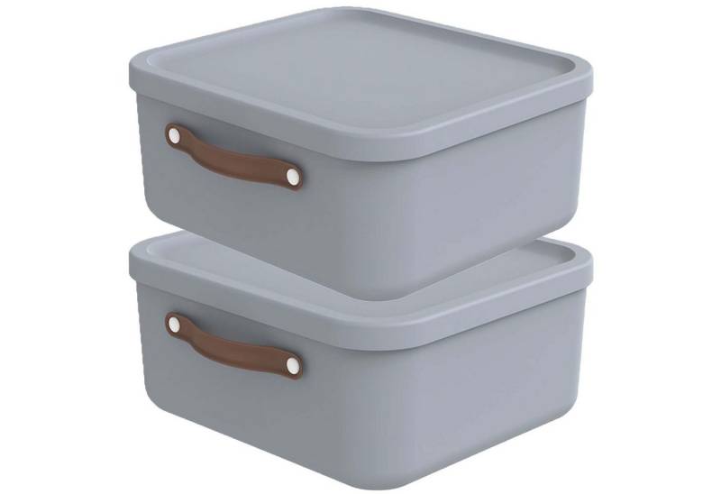 ROTHO Aufbewahrungsbox 2er-Set Kiste mit Deckel Maloja 20l (Aufbewahrungsset, 2er-Set) von ROTHO