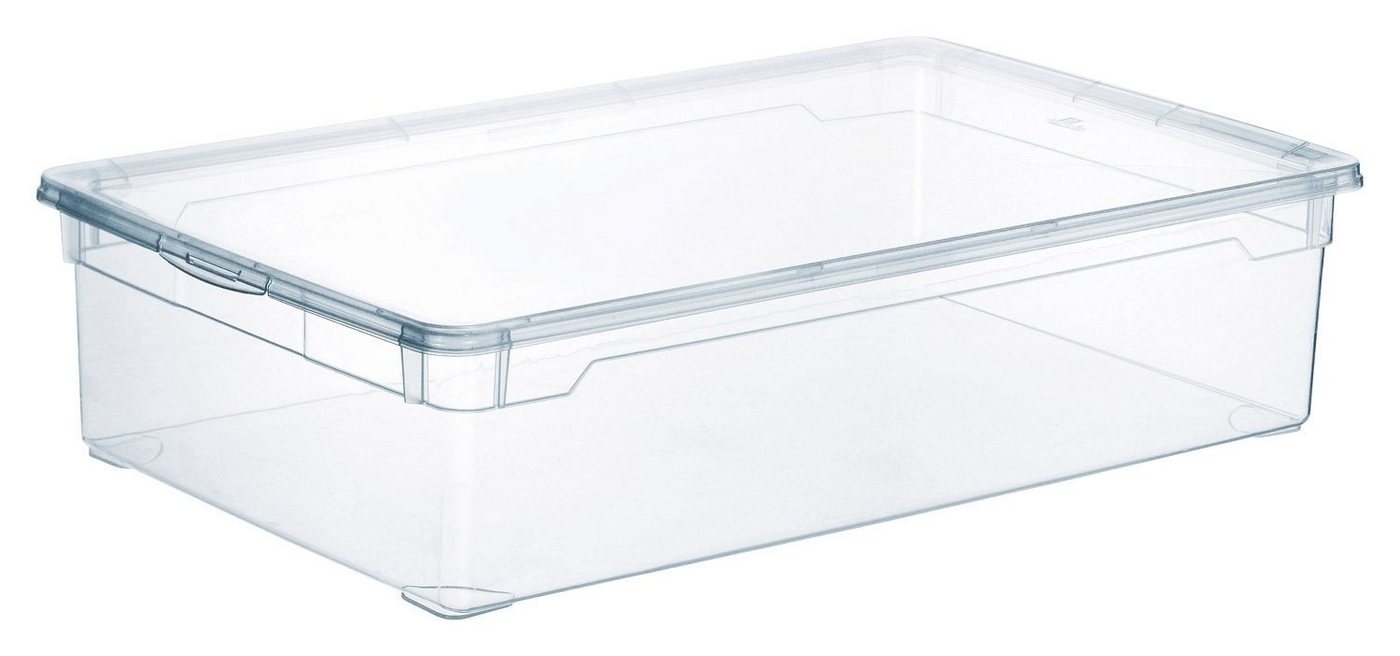 ROTHO Aufbewahrungsbox CLEAR, 30 Liter, Transparent, Kunststoff, verschließbarer Deckel, stapelbar von ROTHO