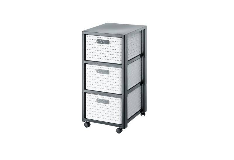 ROTHO Aufbewahrungsbox Country Rollcontainer mit 3 Schubladen in Rattan-Optik von ROTHO