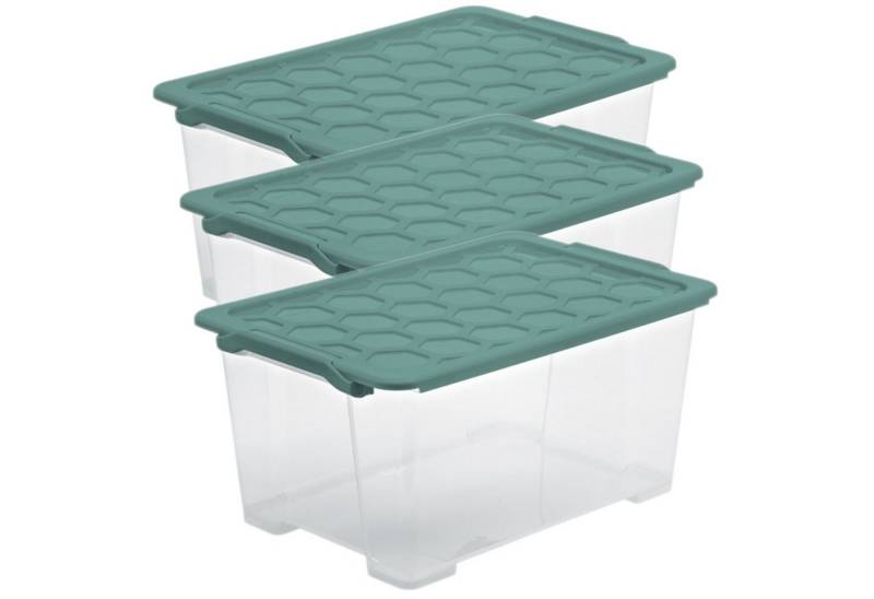 ROTHO Aufbewahrungsbox Evo Safe Keeping 3er-Set Box 44l mit Deckel, recyceltem Kunststoff von ROTHO