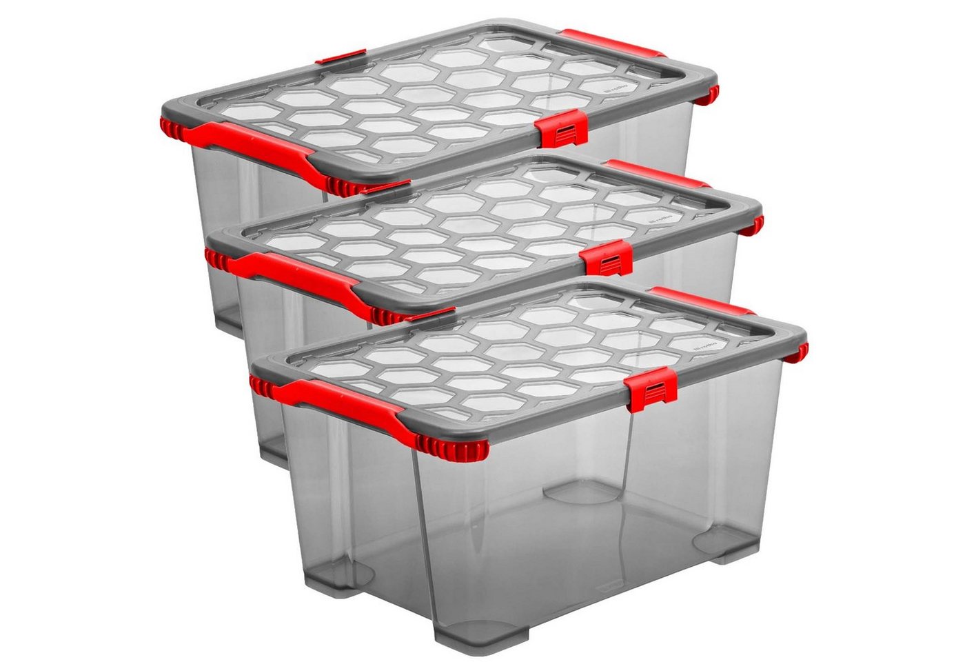 ROTHO Aufbewahrungsbox Evo Total Protection 3er-Set 44l EVO TOTAL, Kunststoff (PP) (Aufbewahrungsset, 3er-Set) von ROTHO