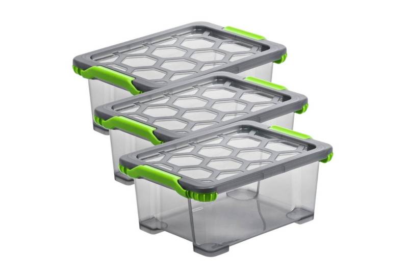 ROTHO Aufbewahrungsbox Evo Total Protection 3er-Set stapelbare Box 11l mit Deckel (Aufbewahrungsset, 3er-Set) von ROTHO