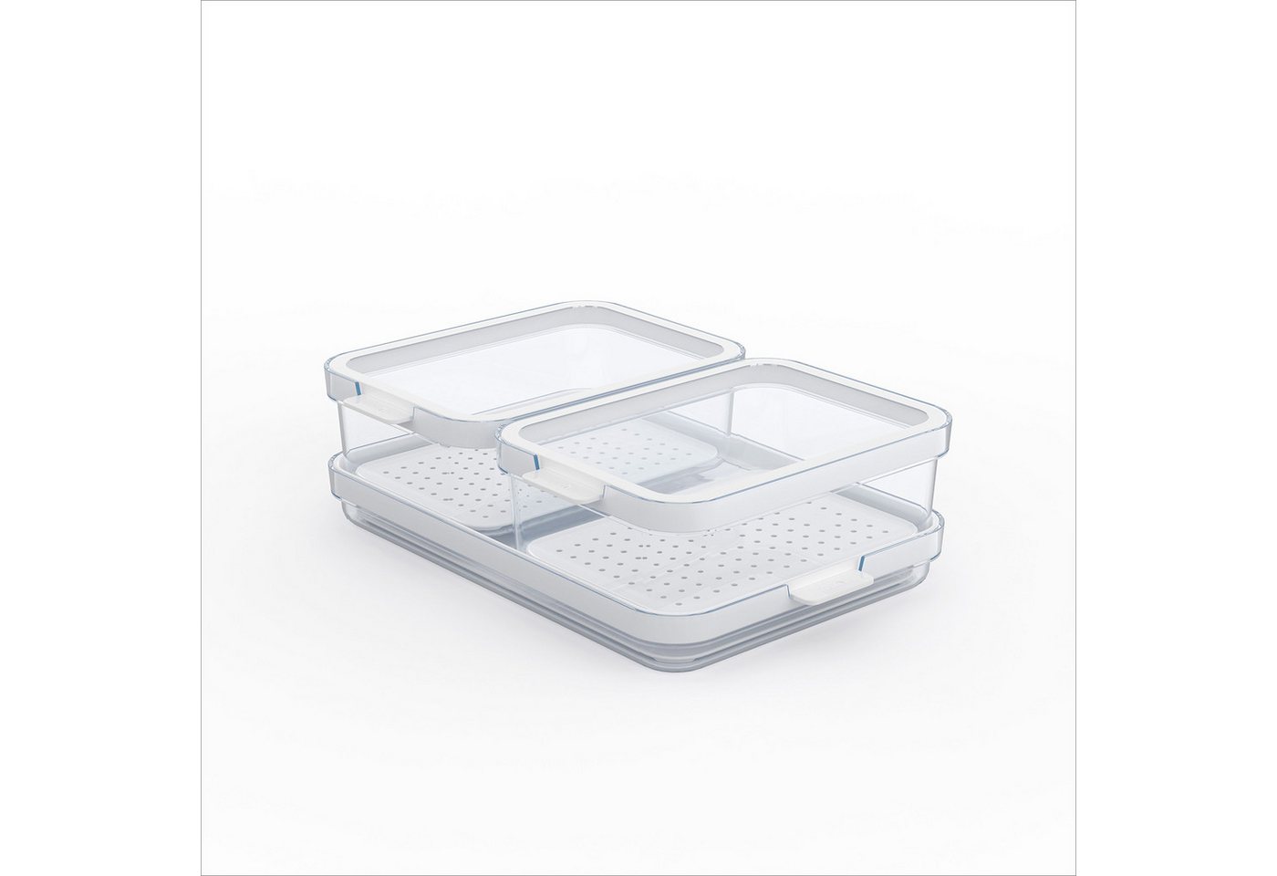 ROTHO Aufbewahrungssystem CAUMA Kühlschrank Organizer Set 3-tlg, stapelbare Vorratsdosen, Kunststoff, (Mehrteiliges Set, 3 Vorratsdosen in verschiedenen Größen), Stapelbar, vielseitig einsetzbar, langlebig von ROTHO