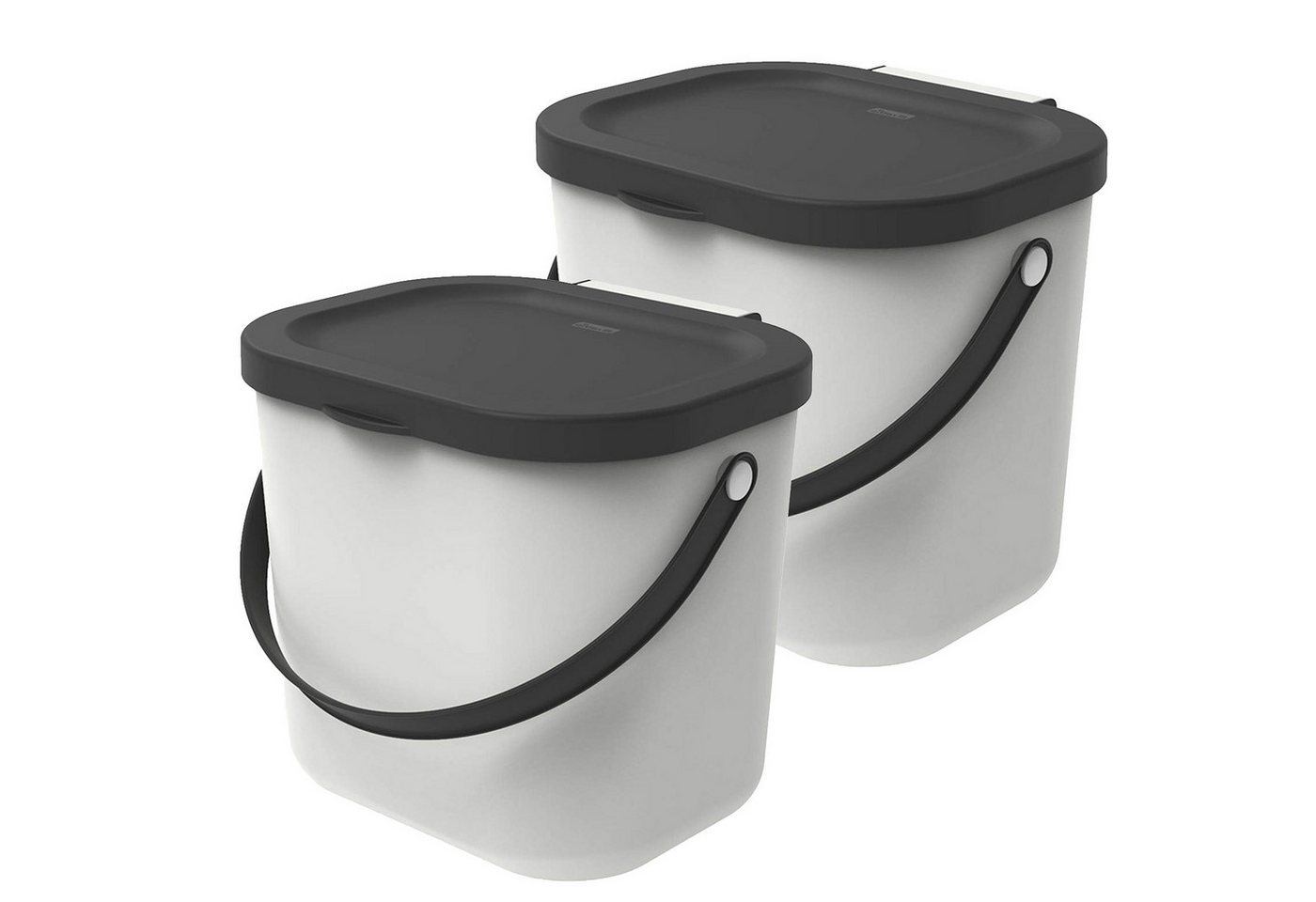 ROTHO Biomülleimer Albula 2er-Set Komposteimer 6l – kompakte Müllbehälter ideal für Küche, Stapelbar, mit Griff & Deckel – 6 l Recycling-Set für jeden Raum ROTHO Biomülleimer Albula 2er-Set Komposteimer 6l – kompakte Müllbehälter ideal für Küche, Stapelbar, mit Griff & Deckel – 6 l Recycling-Set für jeden Raum von ROTHO