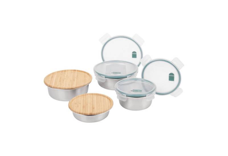 ROTHO Frischhaltedose, Edelstahl, (Edelstahldosen mit Deckel, Set 4tlg), mikrowellentauglich von ROTHO