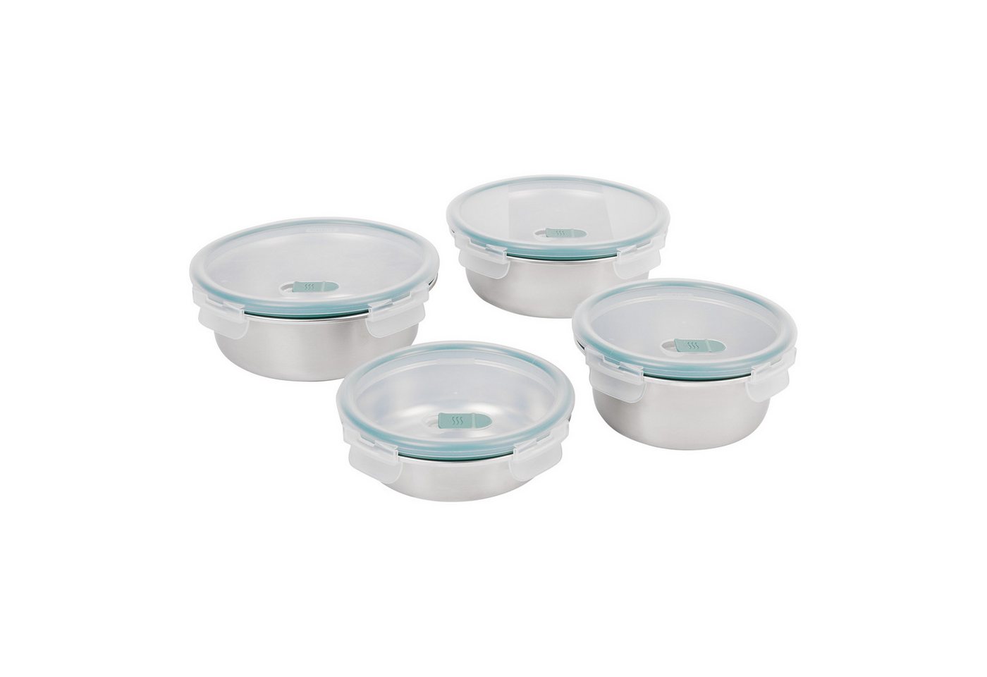 ROTHO Frischhaltedose, Edelstahl, (Edelstahldosen mit Deckel, Set 4tlg), mikrowellentauglich von ROTHO