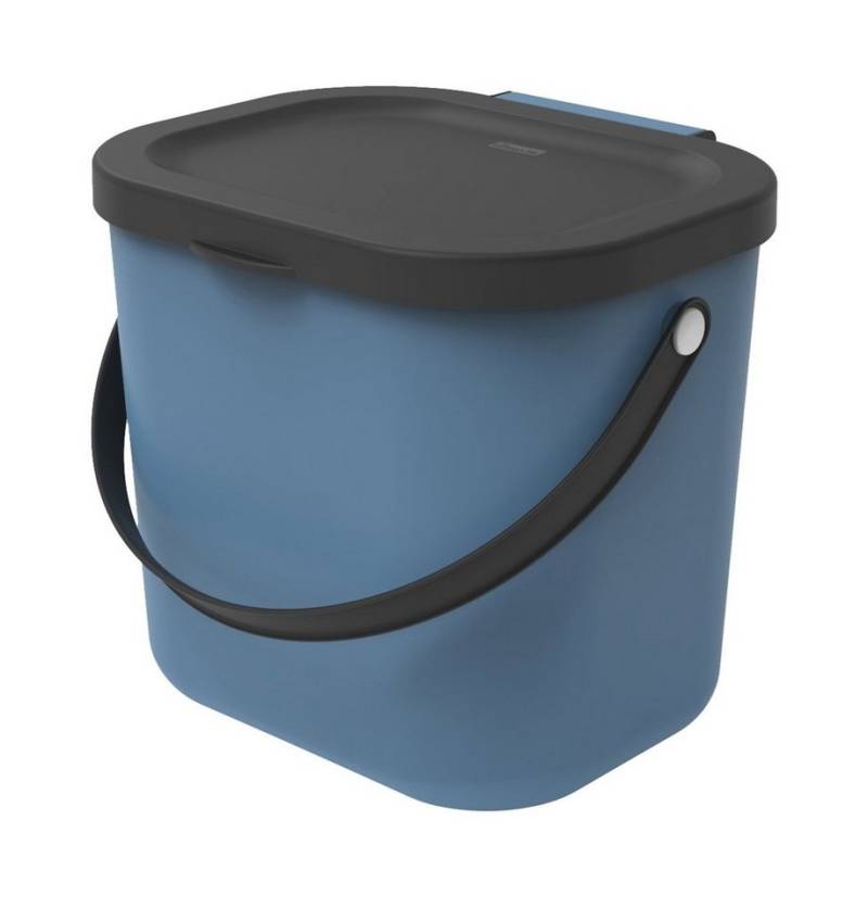 ROTHO Kosmetikeimer ALBULA, Kunststoff, Anthrazit, Blau, 6 Liter, stapelbar von ROTHO