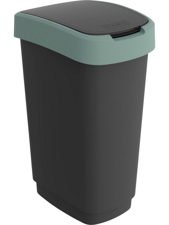 ROTHO Mülleimer Rotho Swingeimer Twist 50 L schwarz misletoe green von ROTHO