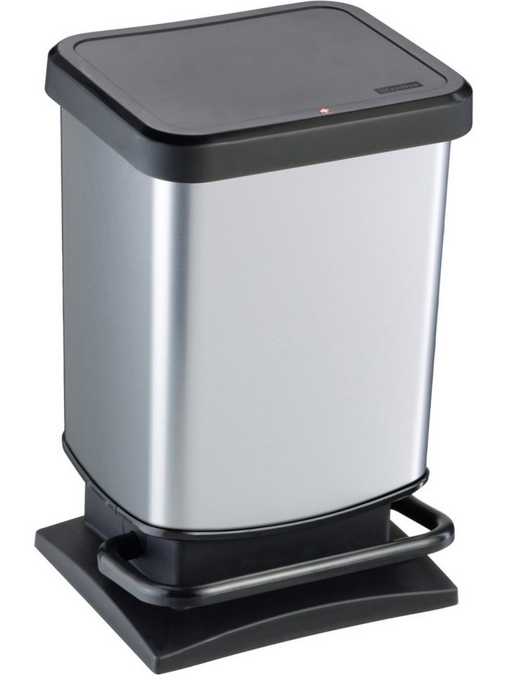 ROTHO Mülleimer Rotho Treteimer Paso 20 L silber von ROTHO