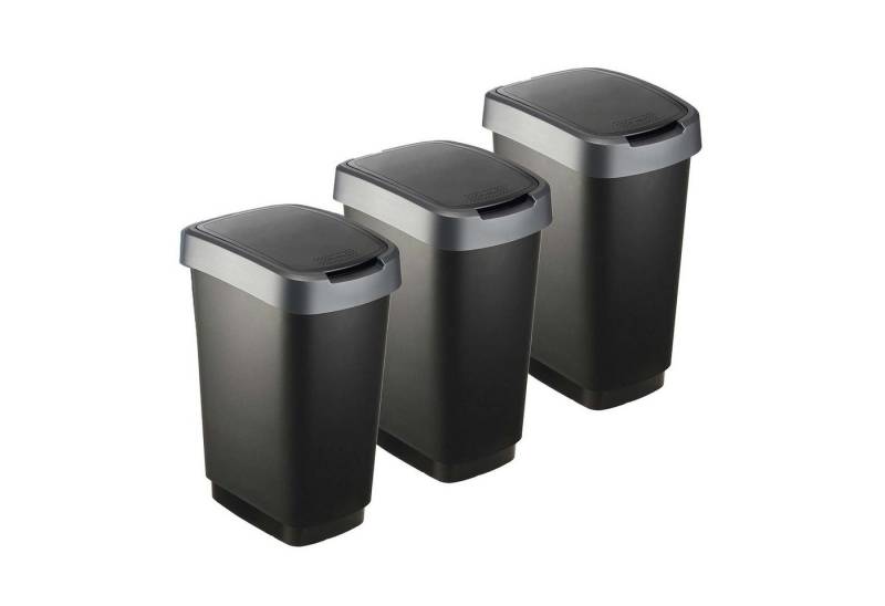 ROTHO Mülleimer Twist Mülleimer 25l mit Deckel, Kunststoff (PP) BPA-frei von ROTHO
