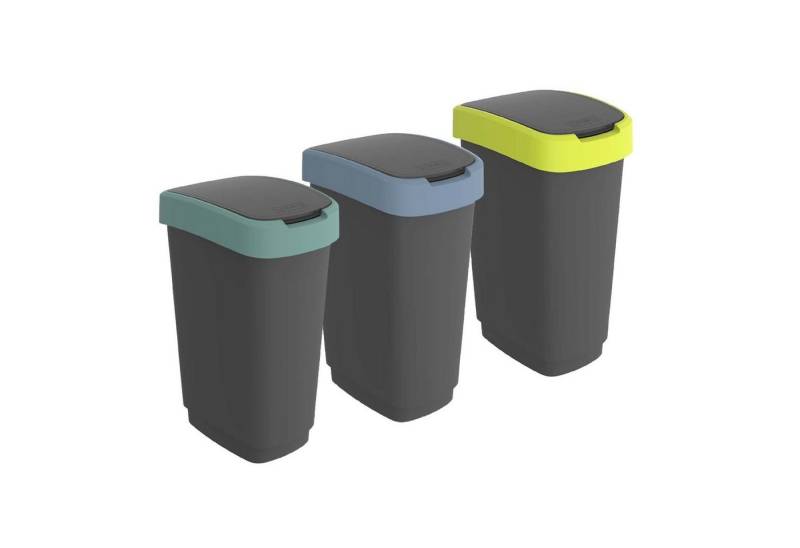 ROTHO Mülleimer Twist Mülleimer 25l mit Deckel, Kunststoff (PP) BPA-frei von ROTHO