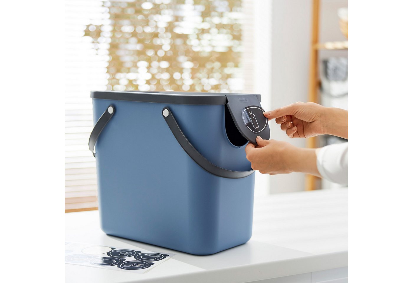 ROTHO Mülltrennsystem Albula Mülltrennungssystem 25l für die Küche, Aus rezykliertem Kunststoff von ROTHO