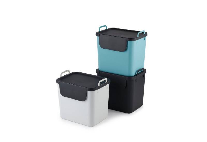 ROTHO Mülltrennsystem Jive 3er-Set Abfallbehälter 30 l – ideal für Recycling in der Küche von ROTHO