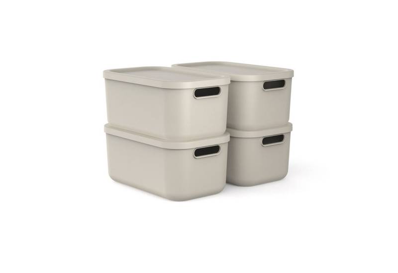 ROTHO Stapelbox (Aufbewahrungsboxenset, 4er-Set), Universell einsetzbar als Vorratsbox, Kiste, Organizer, Container von ROTHO
