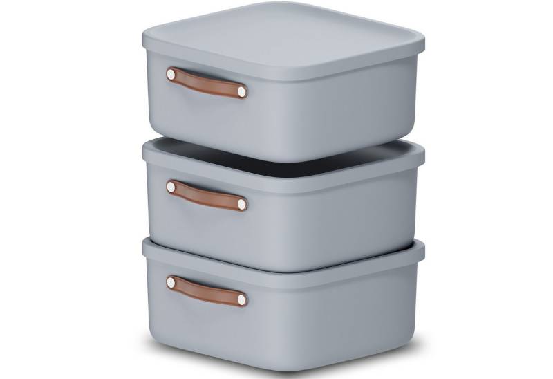 ROTHO Stapelbox 3er-Set Kiste mit Deckel Maloja 20l (Aufbewahrungsset, 3er-Set) von ROTHO