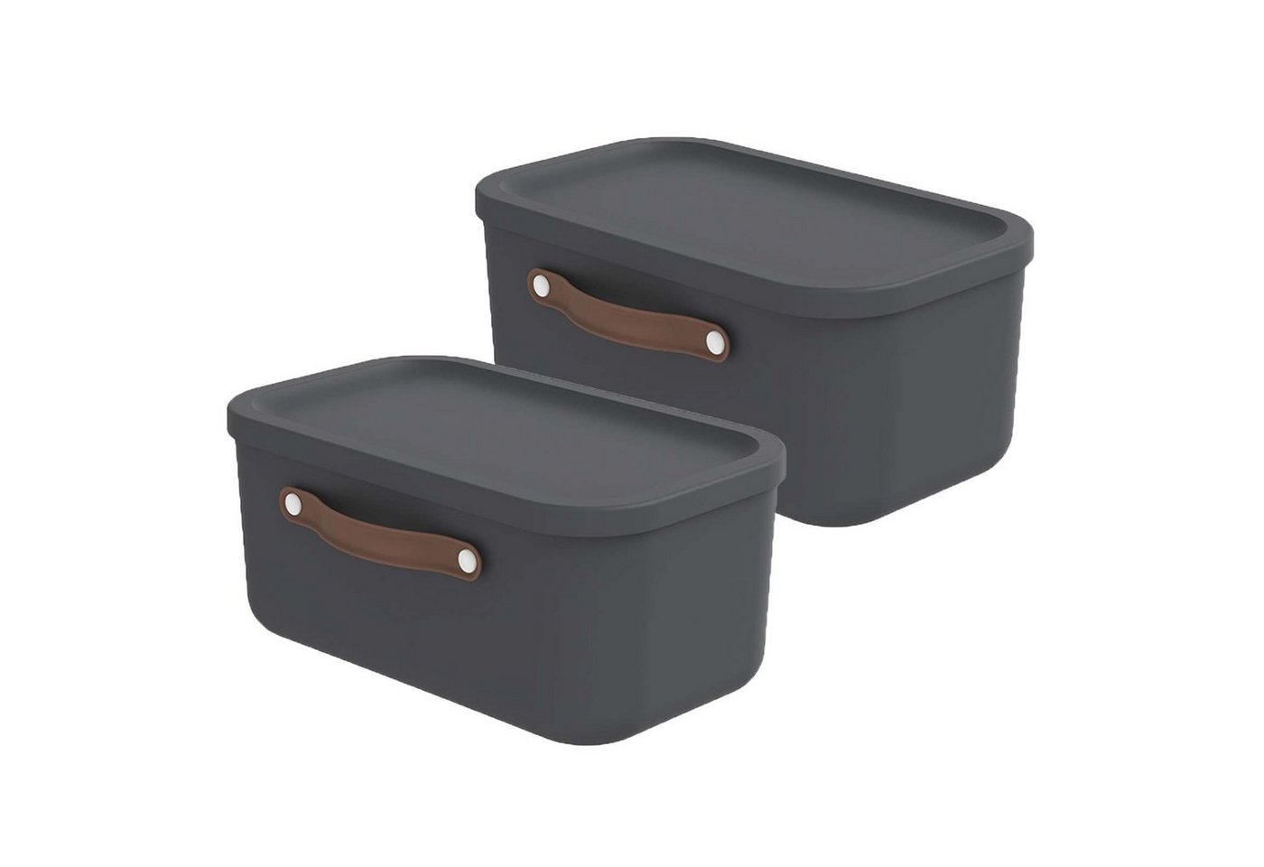 ROTHO Stapelbox 2er-Set Kiste mit Deckel Maloja 12l (Aufbewahrungsset, 2er-Set) von ROTHO