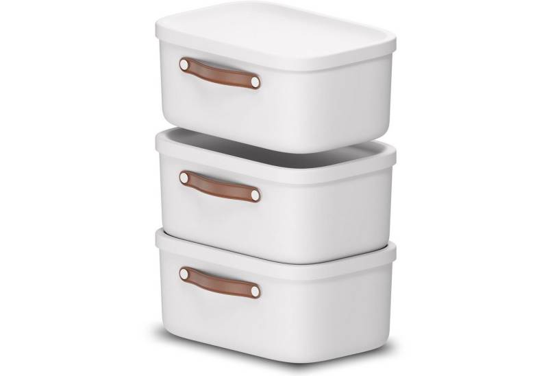 ROTHO Stapelbox 3er-Set Kiste mit Deckel Maloja 12l (Aufbewahrungsset, 3er-Set) von ROTHO