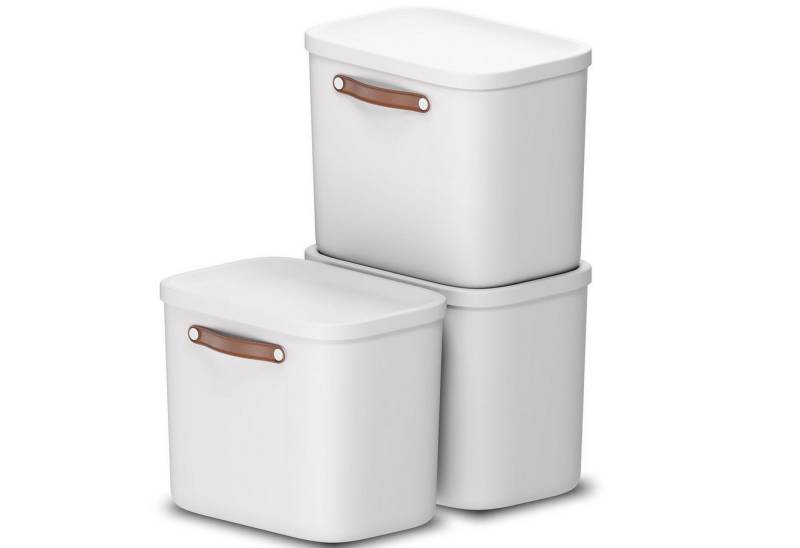 ROTHO Stapelbox 3er-Set Kiste mit Deckel Maloja 25l (Aufbewahrungsset, 3er-Set) von ROTHO