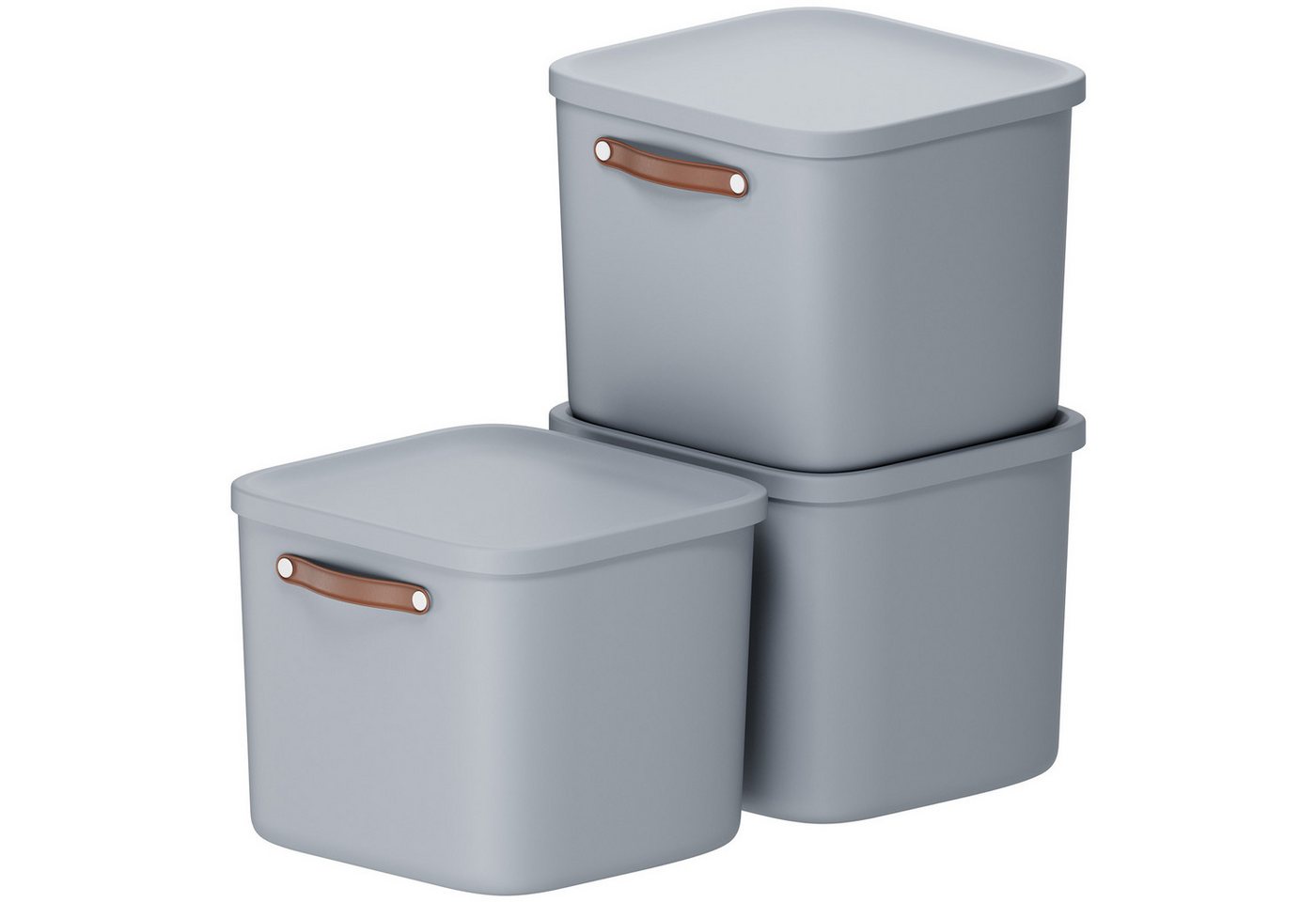 ROTHO Stapelbox 3er-Set Kiste mit Deckel Maloja 40l (Aufbewahrungsset, 3er-Set) von ROTHO