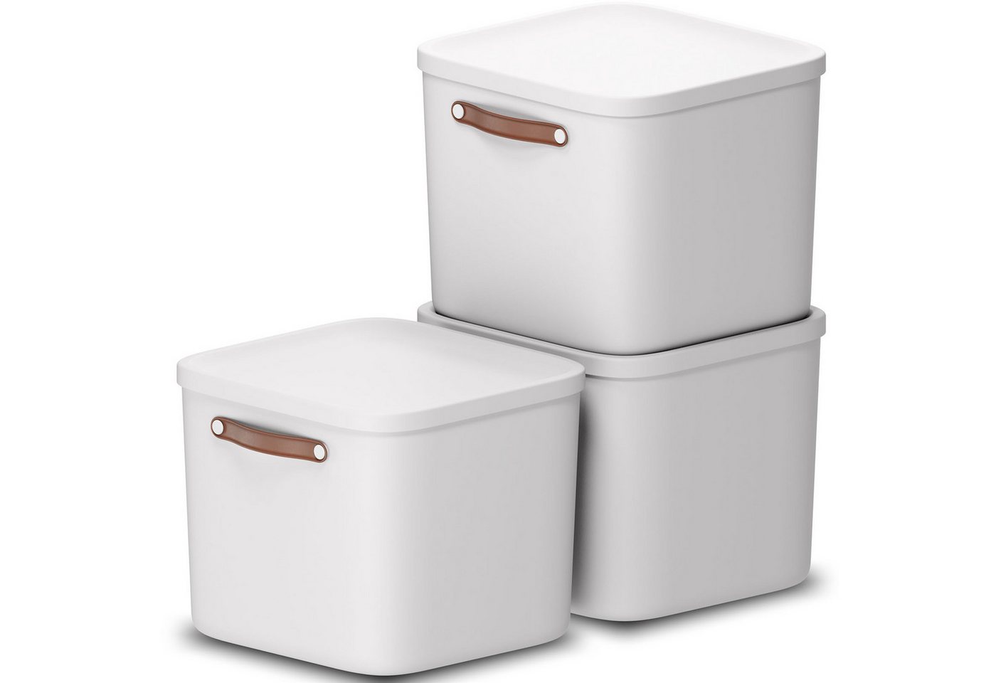 ROTHO Stapelbox 3er-Set Kiste mit Deckel Maloja 40l (Aufbewahrungsset, 3er-Set) von ROTHO