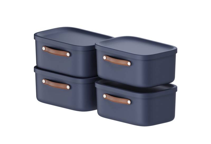 ROTHO Stapelbox 4er-Set Kiste mit Deckel Maloja 12l (Aufbewahrungsset, 3er-Set) von ROTHO