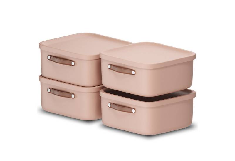 ROTHO Stapelbox 4er-Set Kiste mit Deckel Maloja 20l (Aufbewahrungsset, 4er-Set) von ROTHO