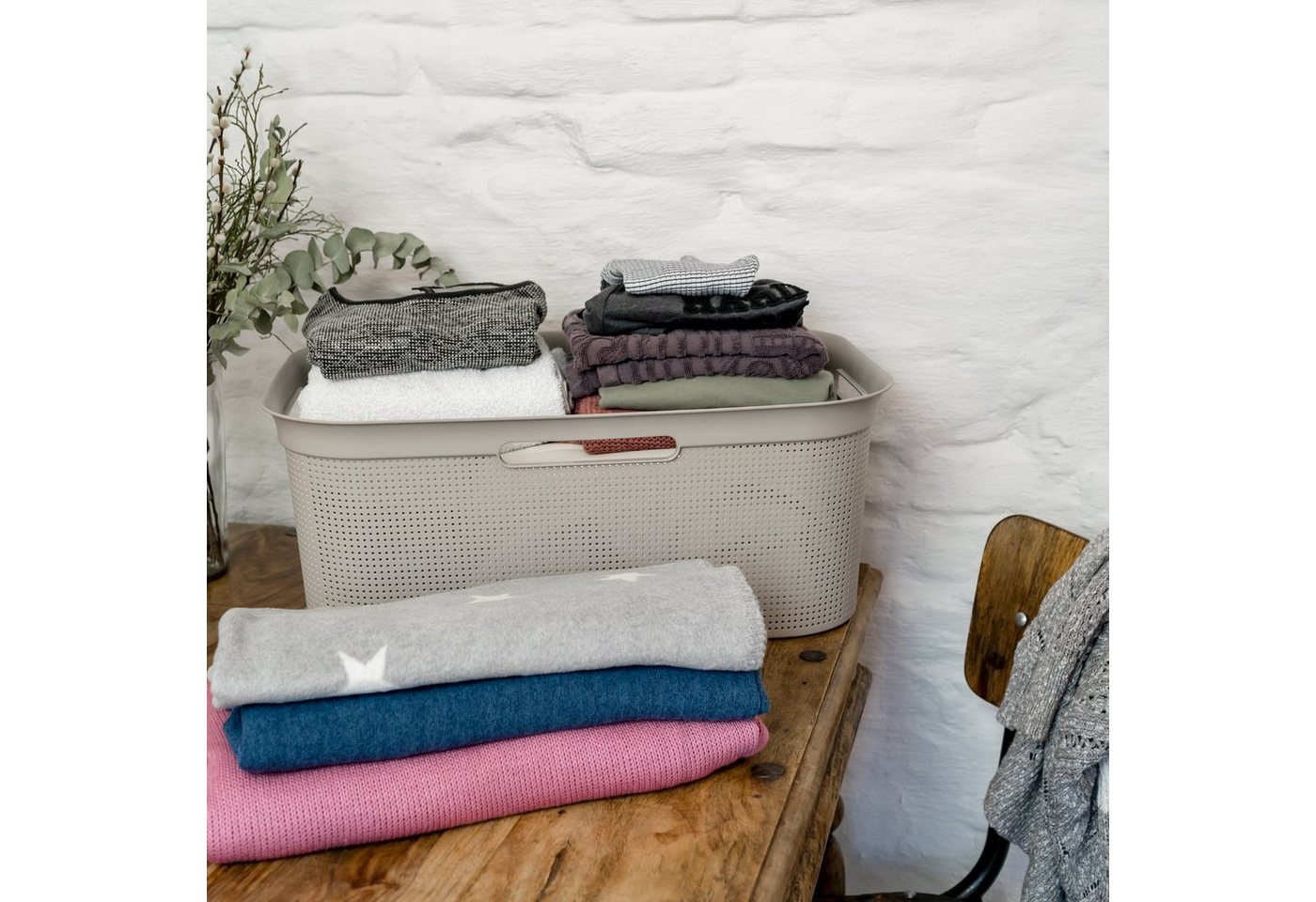 ROTHO Wäschekorb Brisen 4er-Set Wäschekorb 40l (Wäschekorbset, 4er-Set), Luftzirkulation innerhalb der Wäschebox von ROTHO