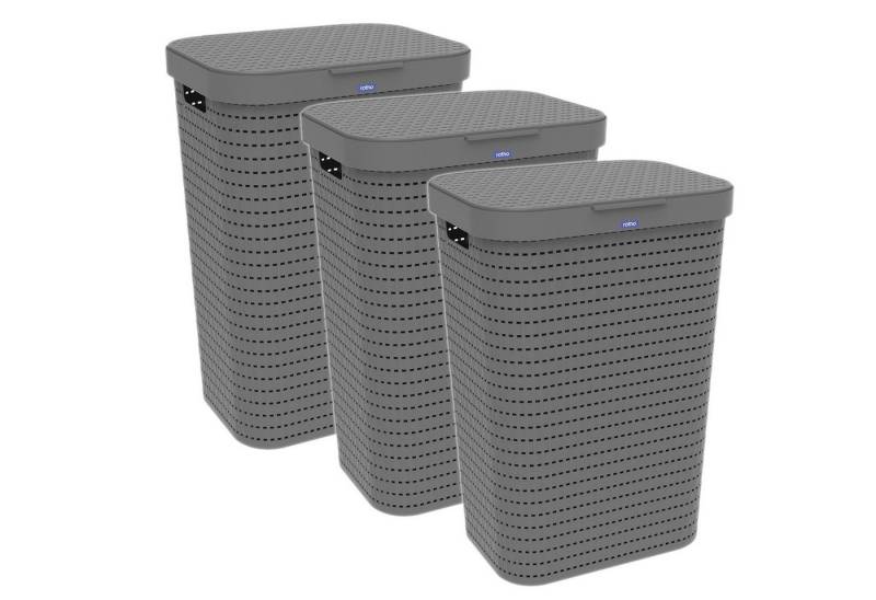 ROTHO Wäschekorb Wäschekorb Set Wäschesammler 55l COUNTRY (Wäschesammlerset, 2er-Set), Luftzirkulation innerhalb der Wäschebox von ROTHO