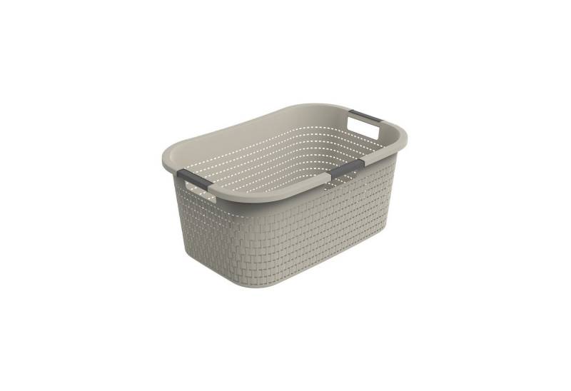 ROTHO Wäschekorb Wäschebox 40L COUNTRY, ergonomische Wäschebehälter mit Griffe, Rattan-Oberfläche ermöglicht Luftzirkulation im Korb von ROTHO