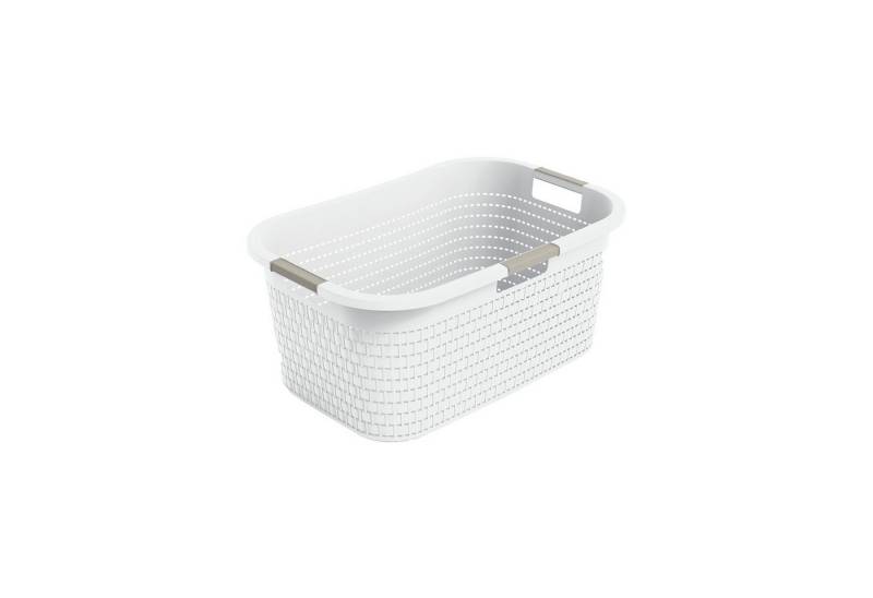 ROTHO Wäschekorb Wäschebox 40L COUNTRY, ergonomische Wäschebehälter mit Griffe, Rattan-Oberfläche ermöglicht Luftzirkulation im Korb von ROTHO