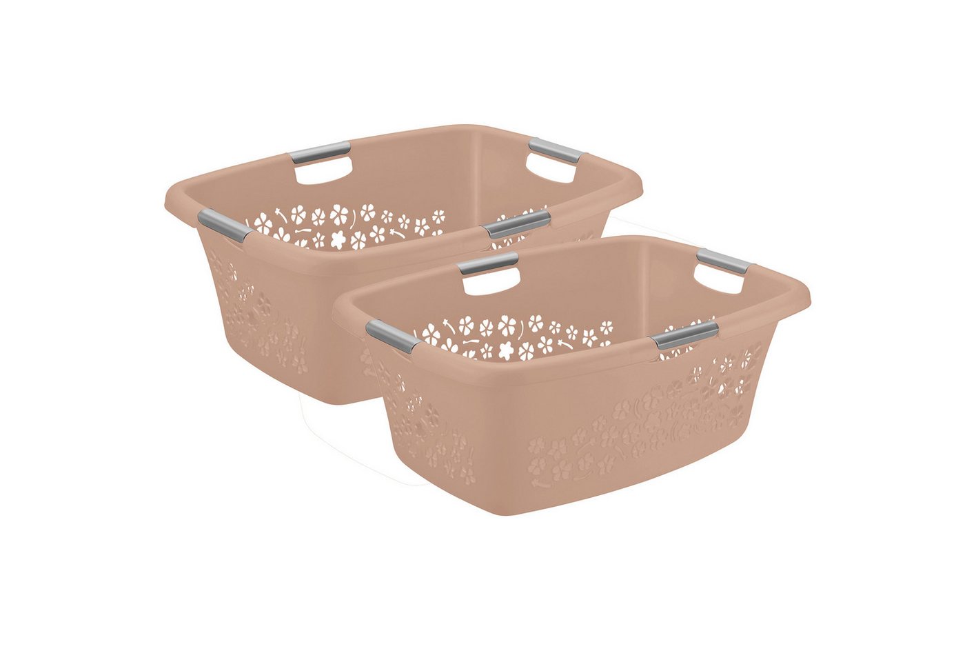 ROTHO Wäschekorb Flowers 2er-Set Wäschebox 50l – mit robusten Tragegriffen, Florales Design für stilvolle Wäscheaufbewahrung im Alltag ROTHO Wäschekorb Flowers 2er-Set Wäschebox 50l – mit robusten Tragegriffen, Florales Design für stilvolle Wäscheaufbewahrung im Alltag von ROTHO