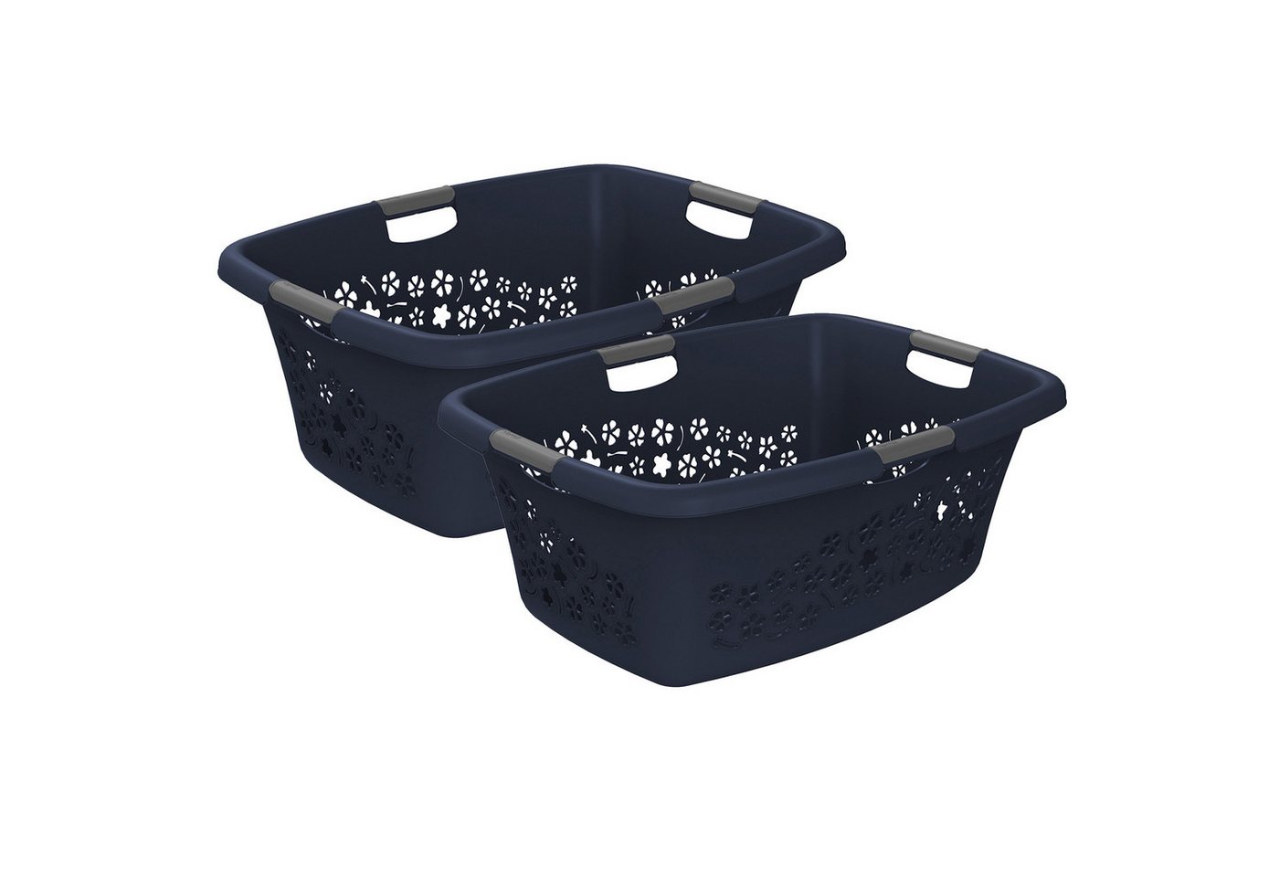ROTHO Wäschekorb Flowers 2er-Set Wäschebox 50l – mit robusten Tragegriffen, Florales Design für stilvolle Wäscheaufbewahrung im Alltag ROTHO Wäschekorb Flowers 2er-Set Wäschebox 50l – mit robusten Tragegriffen, Florales Design für stilvolle Wäscheaufbewahrung im Alltag von ROTHO