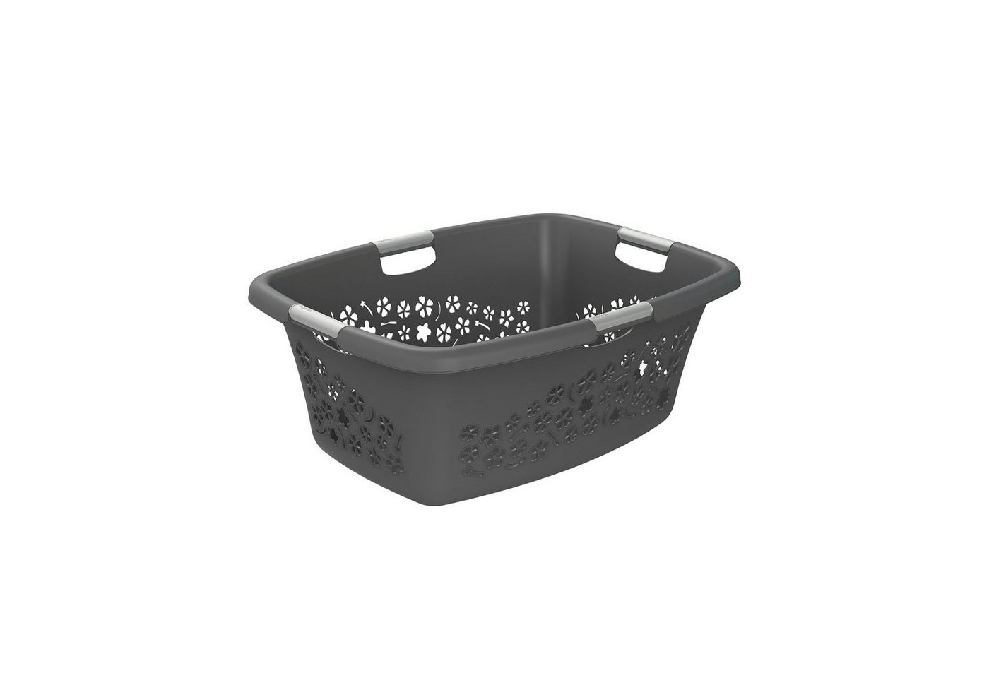ROTHO Wäschekorb Flowers Wäschekorb 50l mit 4 Griffen, Kunststoff (PP), belastbare Tragegriffe von ROTHO
