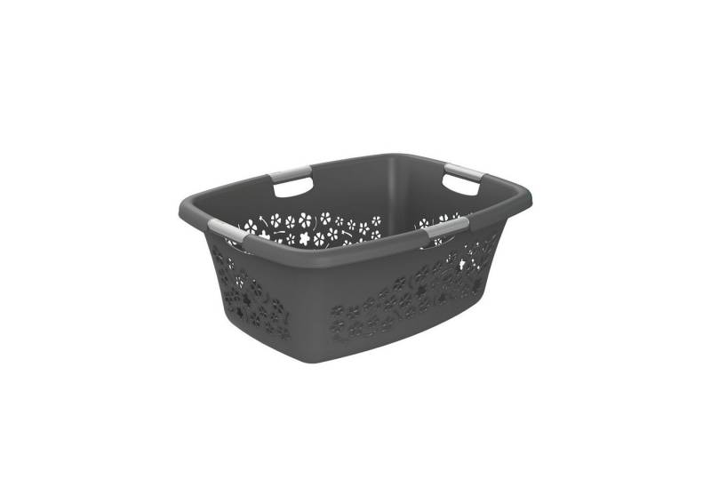 ROTHO Wäschekorb Flowers Wäschekorb 50l mit 4 Griffen, Kunststoff (PP), belastbare Tragegriffe von ROTHO
