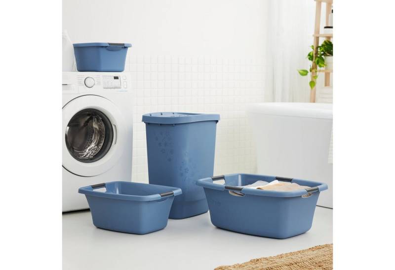 ROTHO Wäschekorb Flowers Wäschewanne 50l mit 4 Griffen, Kunststoff (PP) BPA-frei, Luftzirkulation innerhalb des Wäschesammlers von ROTHO