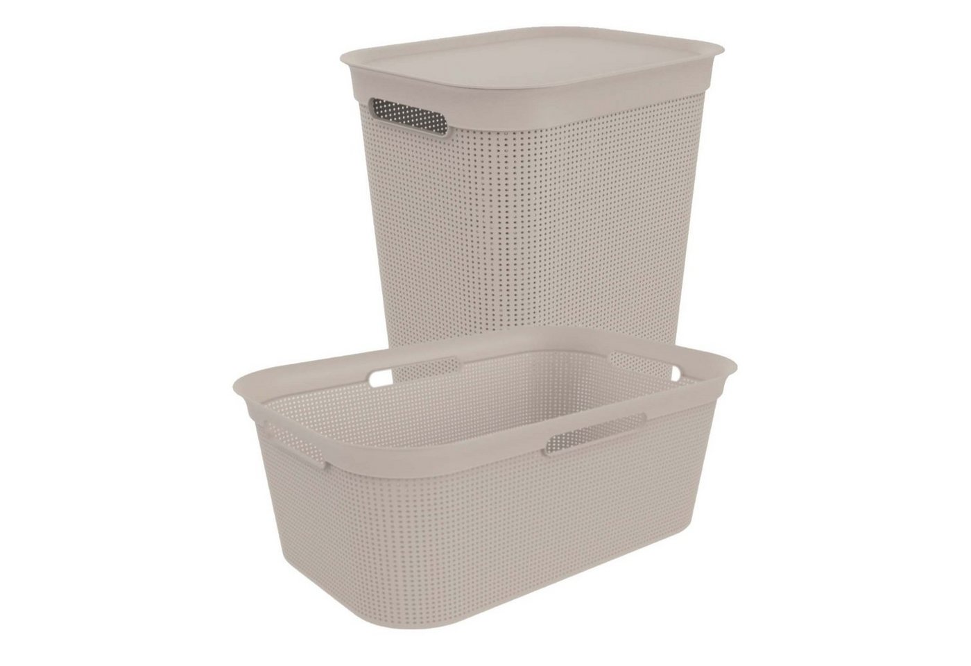 ROTHO Wäschekorb Wäschekorb Brisen Wäscheset 2tlg. 50l, Löcher an den Seiten ermöglicht Luftzirkulation innerhalb Wäschebox ROTHO Wäschekorb Wäschekorb Brisen Wäscheset 2tlg. 50l, Löcher an den Seiten ermöglicht Luftzirkulation innerhalb Wäschebox von ROTHO