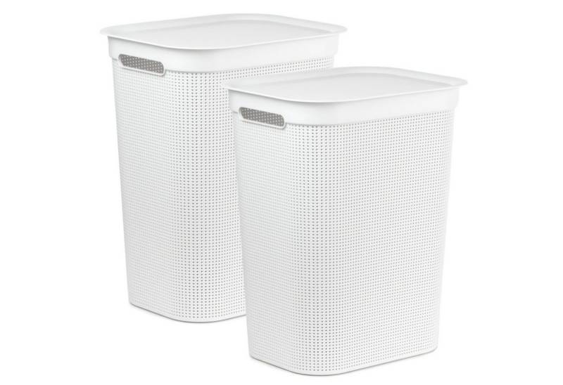 ROTHO Wäschekorb Wäschesammler Brisen 50l mit Deckel (Wäschesammlerset, 2 St), Luftzirkulation innerhalb der Wäschebox von ROTHO