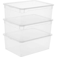 Rotho 3er-Set Aufbewahrungsbox CLEAR mit Deckel 10 L transparent 36x26x14 cm Rotho 3er-Set Aufbewahrungsbox CLEAR mit Deckel 10 L transparent 36x26x14 cm von ROTHO