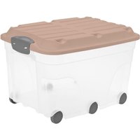 Aufbewahrungsbox Roller 6 mit Rollen und Deckel 57 l meadow rose - Rotho Aufbewahrungsbox Roller 6 mit Rollen und Deckel 57 l meadow rose - Rotho von ROTHO