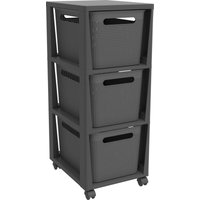 Schubladenbox Tower 3 x 16 l Brisen mit Rollen anthrazit Schubladenturm Schubladenregal - Rotho von ROTHO
