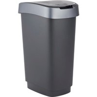 Swingeimer Twist 10 l schwarz/dunkelsilber Abfalleimer Mülleimer - Rotho von ROTHO