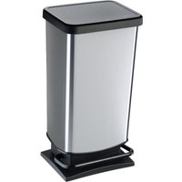 Rotho - Treteimer Paso 40 l metallic silber Müll- & Abfalleimer von ROTHO